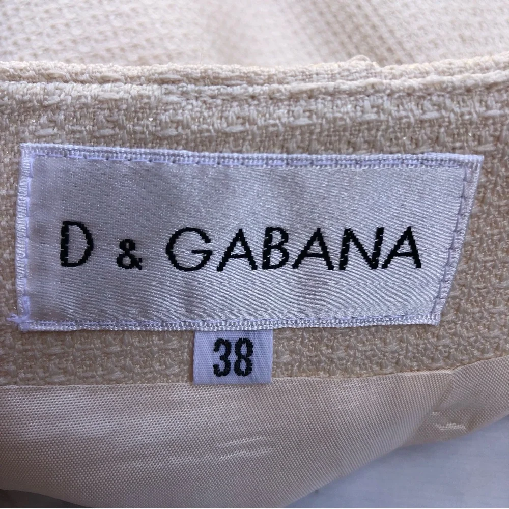 Dolce & Gabbana Tweed Knit Mini Skirt Ivory Women’s Size 38